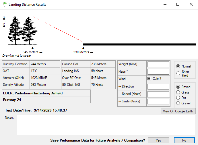 Single Landing Data