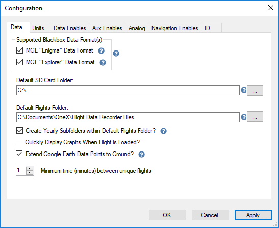 Data Folders Options
